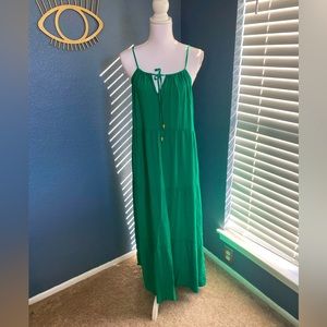 Emerald Green Beach Maxi Dress Cover-Up Resort Wear